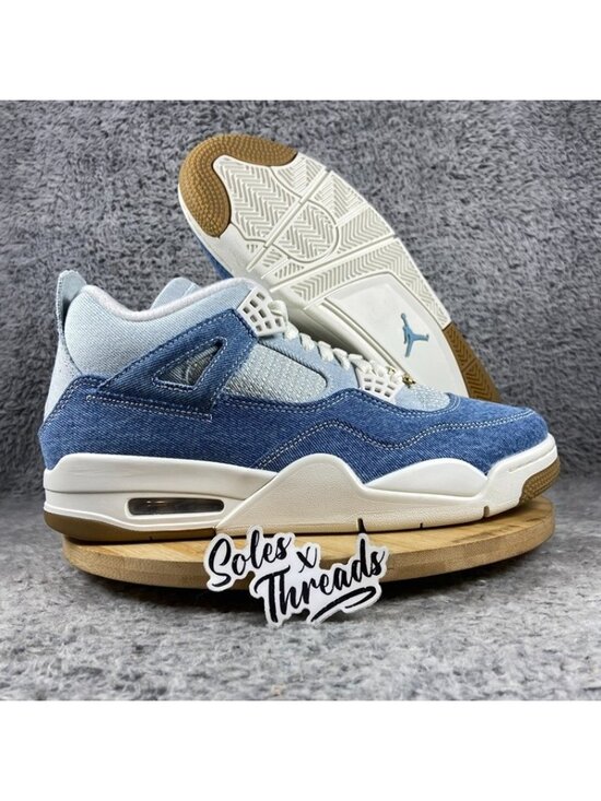 Air Jordan 4 Retro TEX Denim Worn Size 10 Men = 11.5 Women Blue Gum IB6716-100 main image 5